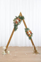 Artificial Flower Swag Set of 2 for Wedding Welcome Signs Floral Decorations, Burnt Orange Wedding Arch Flowers for Wedding Ceremony