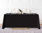 Surmente 10 Pack Black Tablecloth 90 x 132-inch Rectangular Polyester Table Cloth for Weddings, Banquets, or Restaurants