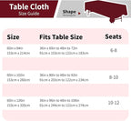 Burgundy 6 Pack Polyester Table Cloth 60 x 102 Inch, Rectangle Tablecloths for 6 Foot Tables Washable Table Cloth for Party Wedding