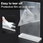 Acrylic Sign Holder 5.5x8.5 Inches 8 Pack, Double Sided Vertical Clear Display Stand, Plastic Frame Flyer Holder for Tabletop, Office, Restaurant, Store