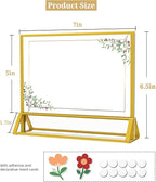 Clear Acrylic Sign Holder 7x 5 Horizontal Double Sided Gold Frame Flyer Holder for Wedding Table Number Menu Holder (6pcs)