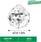 10pcs Crystal Ball Prism Sun Catcher Rainbow Maker Pendants 40mm Decorative Ball Paperweight for Table Decor, Wedding Party Centerpieces