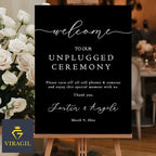 Unplugged Ceremony Wedding Yard Sign – Minimalist Outdoor Sign – Custom Name & Date – Acrylic or Plastic Board