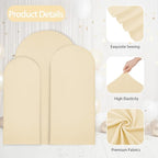 WEERRW Wedding Arch Cover Beige Spandex Fitted Set of 3 Balloon Arch Stand Covers Round Top Chiara Stretchy Backdrop for Birthday Party Baby Shower Banquet Decoration (6FT, 6.6FT, 7.2FT)