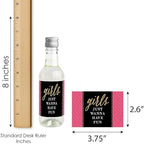 Big Dot of Happiness Girls Night Out - Mini Wine and Champagne Bottle Label Stickers - Bachelorette Party Favor Gift for Women and Men - Set of 16