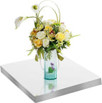 12Pcs Square Mirror Candle Plate for Table Centerpieces, 10" x 10" Acrylic Mirror Tiles Frameless Craft Mirrors Self-Adhesive Mirror Plate for Wedding Table Candle Plate Craft Christmas Decorations