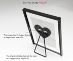Black Floating Frame (4"x6",Vertical) with Romantic Heart, For Picture Sizes 3x5, 2x3,1x2, Tabletop Shelf Photo Frame, Classy Gift For Festival, Home or Wedding…