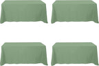 BRILLMAX 4 Pack Sage Green Tablecloths for 6 Foot Rectangle Tables 90 x 132 Inch - 6ft Rectangular Bulk Linen Polyester Fabric Washable Cloth Cover for Wedding Reception Banquet Birthday Party