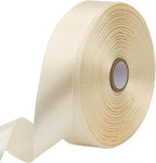 Rice White Solid Satin Ribbon 1 Inch 50 Yards Solid Polyester Fabric Ribbon for Gift Wrapping Wedding Christmas Baby Shower Birthday Party Decoration Handmade Immortal Flower Craft