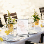 Acrylic Sign Holder 8.5X11 Clear Sign Holder,Double Sided Flyer Holder, Table Menu Holder Display Stand for Wedding Table Number Black (6pcs)