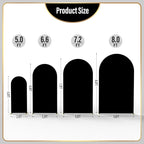 LEBENGURU Upgraded 7.2FT Wedding Arch Cover, Black Spandex Fitted Arch Backdrop Cover, Round Top Chiara Stand Covers for Birthday Party Baby Shower Banquet Balloon Décor
