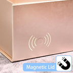 LIFELUM Gift Box for Presents 13.85'' x 8.35'' x 4.45'' Rose Gold Luxury Gift Box with Magnetic Lid Gift Boxes Contains Card, Ribbon, Shredded Paper Filler Gifts for Women (1Pcs)