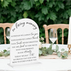 In Loving Memory Wedding Sign, Wedding Engagement Bridal Shower Baby Shower Reception Event Party Table Desk Acrylic Decor