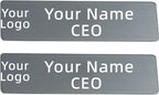 2pcs Stainless Steel Black Custom Name Tags with Pin or Magnet Adhesive Tape,Personalized Name Tags,Custom Metal Name Tag for Employee,Workers,Cops,Nurses,Doctors,Teachers(Black x 2)