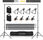Backdrop Stand for Parties, 8.5x10ft Adjustable Background Support System for Events Decoration, Baby Shower, Photography with Spring Clamps, Backdrop Clip, Sandbag and Carrying Bag