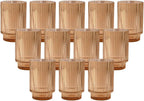 Serene Spaces Living Amber Ribbed Glass Votive Holder, Decorative Centerpiece for Wedding, Christmas, Thanksgiving, Living Room, Home Décor, Measures 3.25" Diameter and 5" Tall, Set of 24
