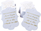Kingsnow 100 Pack Wedding Ribbon Wand Favor Tags, Ribbon Wands Send Off Tag Exit Wand Tags for Wedding Wands