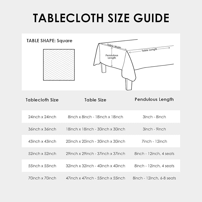 Square Navy Tablecloth 43 x 43 Inch Polyester Fabric Washable Table Cloth Decorative Wrinkle Resistant Solid Color Table Cover for Kitchen Dinning Party Wedding Camping
