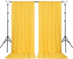 Yellow Backdrop Curtain for Parties Rod Pocket Yellow Curtains Photography Backdrop Drapes Privacy Fabric Spring Decoration for Birthday Party Wedding Baby Shower Home Decor, 5ft x 10ft, 2 Panels