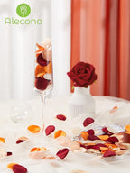 Alecono 𝟲𝟬𝟬𝙋𝙘𝙨 Silk Rose Petals, Faux Rose Flower Petals Bulk for Wedding Flower Girl, Fall Orange Fake Silk Petals Artificial Flower Petals for Bridal Shower