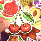 QTL Fruit Stickers for Kids Vegetable Stickers for Water Bottles Laptop Scrapbooking Waterproof Vinyl Pack 50Pcs