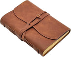 Dark Brown Notebook Journal - Leather Journaling for write A5 Size Diary 6.2x8.5 Inch,Notepad For Women,Man,Vintage,Gifts,Work,Traveler,Personal
