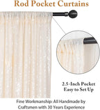 ShinyBeauty Sequin Fabric Backdrop 4FTx7FT - Ivory Sequin Drapes Sparkle Glitter Shimmer Background for Photoshoot & Birthday Party