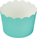 Panificio 10 Ounce Cupcake Wrappers, 200 Scalloped Baking Cups - Oven-Ready, Greaseproof, Turquoise Paper Cupcake Liners, Disposable, For Birthdays, Baby Showers, Or Weddings - Restaurantware