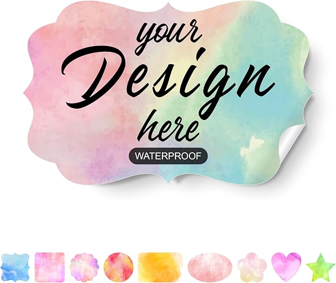 Custom Stickers Personalized Labels - Customized Stickers with Any Design Image Logo Text,Custom Stickers for Business Logo,Custom Thank You Label Stickers,100 Labels (Fancy Frame,6"x3")