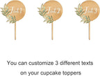 Custom Cupcake Toppers Cake Decorations in Wood for Wedding Engagement Baby Shower Birthday Party etc. (Design A / 12 PCS)