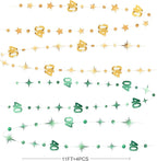 Sage Green Gold 40th Birthday Decorations Number 40 Circle Dot Twinkle Star Garland Streamer Banner Backdrop for Women Mens Cheers to 40 Years Old Birthday Happy 40th Anniversary Party Supplies