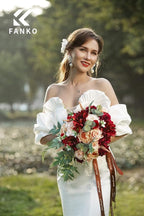 FANKO Rose Artificial Flowers Combo for DIY, Fake Rose Artificial Silk Flowers with Greenery, Real Looking Artificial Faux Flowers for Wedding, Table Decoration, Centerpieces, Party, Home Décor