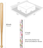 RUSPEPA Floral Wrapping Paper Roll for Women Girls, Mini Roll, Watercolor Pink Rose Gift Wrap, Flower and Foliage Paper for Wedding, Birthday, Mother's Day, Spring, Bridal Shower, 17 Inch X 16.4 Feet