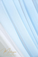 Artificial Arch Flowers Kit(Pack of 4),2Pcs Artificial Flower Arch Decor, 2Pcs Drapes, Ceremony and Reception Background Rose Decoration, Grayish Blue Floral Outdoor Party Decor