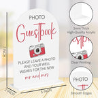 Wedding Photo Guest Book Sign Acrylic Arch Wedding Bridal Shower Baby Shower Welcome Table Signs for Ceremony and Reception Decor 7 x 5 Inches
