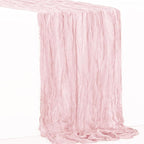 6 Pack Dusty Pink Cheesecloth Table Runner 35x120 Inch 10Ft Rustic Gauze Cheese Cloth Table Runner Sheer Cheesecloth Table Runners for Wedding Party Bridal Shower Decoration