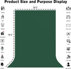 Dark Green Screen Backdrop 5x7FT Photography Green Background for Streaming Zoom, Photo Studio, Collapsible High Density Screen for Video Photography