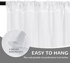 MEETSKY 10 feet x 10 feet White Backdrop Curtain for Parties Wedding Decor- White Photography Rod Pocket Backdrop Drapes Polyester Fabric Curtain for Birthday Holiday Party, 5ft x 10ft, 2 Panels
