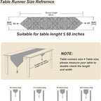 Sophisticated Jacquard Dark Brown Chenille Table Runner with Bling Gold Embroidered 13x84 inches