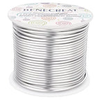 BENECREAT 12 17 18 Guage Aluminum Wire (12 Gauge,100FT) Anodized Jewelry Craft Making Beading Floral Colored Aluminum Craft Wire - Silver