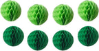 8pcs 10 inch Paper Honeycomb Balls Decorative Tissue Honeycomb Balls Paper Pom Poms Flower Balls Art Hanging Balls for Birthday Wedding Nursery Baby Shower Home Decor (10inch, Green+Dark-Green)
