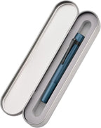 Hongdian M2 Black Forest Mini Fountain Pen, Bent Nib & Sleek Shape Aluminium Short Pocket Travel Pen (Midnight Blue)