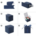COTOPHER 100pcs Small Gift Boxes, Favor Boxes 2x2x2 inches Paper Gift Boxes with Ribbons Candy Box for Wedding Favors Baby Shower Bridal Shower Birthday Party (100pcs 2x2x2, Blue)