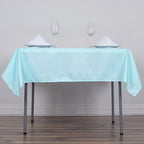 Efavormart 54x54 Light Blue Wholesale Linens Seamless Polyester Square Linen Tablecloth for Wedding Banquet Party Restaurant