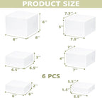 6Pcs Buffet Risers, Food Risers for Buffet Table, Acrylic Cube Display Risers with Hollow Bottom, Food Display Stand for Party Jewelry Dessert Figures (Size 5.5",6",6.5",7",7.5",8")