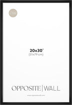 Opposite Wall - 20x30 in - Black Picture Frame - Lightweight, Versatile & Shatterproof - Wall Hanging Photo or Poster Frame - Wall Decor for Office, Gallery & Home, 51x76 cm