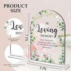Wedding Memorial Sign，In Loving Memory Wedding Sign，Weddings Supplies 5x7 Inch, Wedding Decor Loving Memory Sign for Ceremony And Reception，Arch Acrylic Table Signs for Wedding, Anniversary (Foliage)