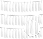 3P Metallic Fringe Banner Garland Foil Tinsel Streamer Wall Hanging Curtain Backdrop Banners for Parade Floats Graduation Decorations, Baby Bridal Shower Party Decoration(White)