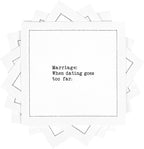 Five Star Napkins Marriage Quotes, White Cotton Cocktail Napkins, Beverage Napkins, Bar Napkins, Cloth Napkins, Party Napkins, Events, Holidays, Weddings, Birthdays, Disposable, 4.5" x 4.5"- (50x)