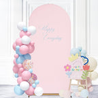 SoarDream Pink Spandex Arch Cover 6FT Wedding Arch Backdrop Cover Stretchy Backdrop Chiara Wall Arch Stand Cover for Wedding Birthday Balloon Decorations- Ideal for Balloon Arches